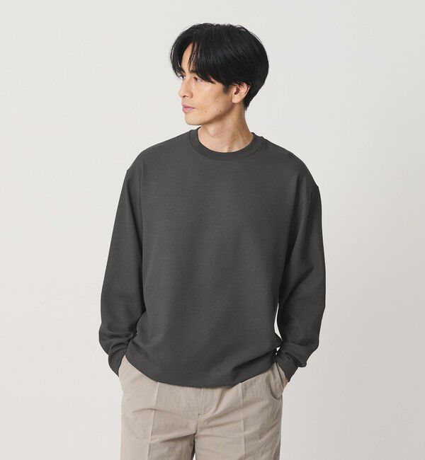 BEAUTY&YOUTH UNITED ARROWS「FUSION TWILL クルーネック カットソー UVカット タテヨコストレッチ」|Tシャツ・カットソー|DK.GRAY