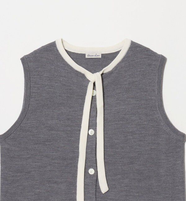 STEVEN ALAN「＜Steven Alan＞ウール タイリボン ノースリーブ ニット」|ニット・セーター|