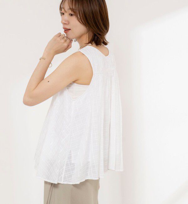 NOLLEY'S「【MARILYN MOON/マリリーンムーン】sheer check 2way gathered blouse」|シャツ・ブラウス|