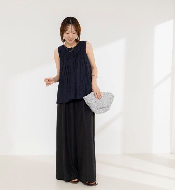 NOLLEY'S「【MARILYN MOON/マリリーンムーン】sheer check 2way gathered blouse」|シャツ・ブラウス|