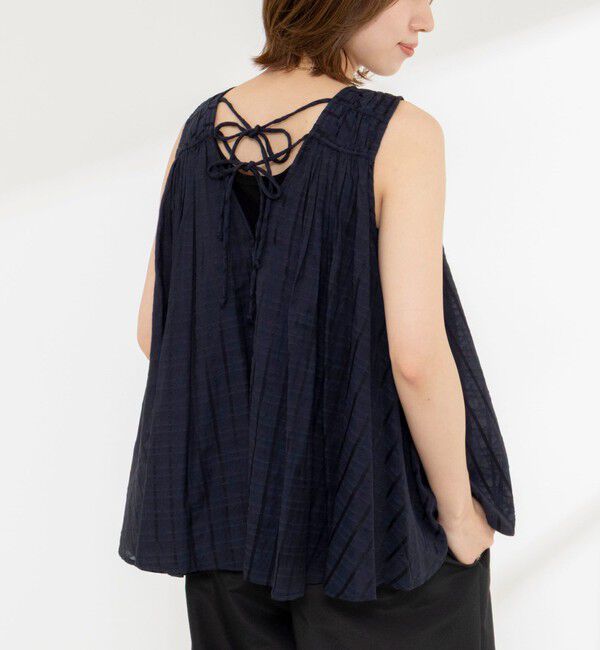 NOLLEY'S「【MARILYN MOON/マリリーンムーン】sheer check 2way gathered blouse」|シャツ・ブラウス|