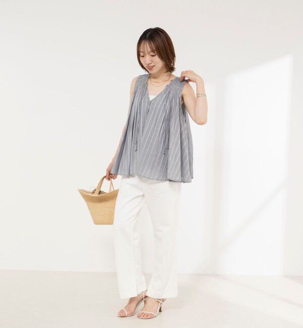 NOLLEY'S「【MARILYN MOON/マリリーンムーン】sheer check 2way gathered blouse」|シャツ・ブラウス|