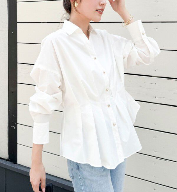 NOLLEY'S「【WEB＆一部店舗限定カラー】【GOODS BUYER 石田別注カラー】ストレッチタフタスキッパータックシャツ」|シャツ・ブラウス|オフホワイト