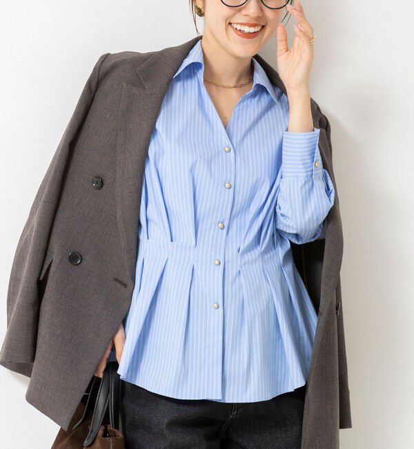 NOLLEY'S「【WEB＆一部店舗限定カラー】【GOODS BUYER 石田別注カラー】ストレッチタフタスキッパータックシャツ」|シャツ・ブラウス|
