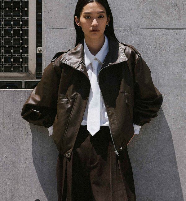  「【2026AW Debut】【UNFORM】フェイクレザーブルゾン」|ベスト・ジレ|
