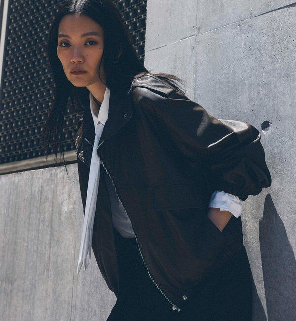  「【2026AW Debut】【UNFORM】フェイクレザーブルゾン」|ベスト・ジレ|