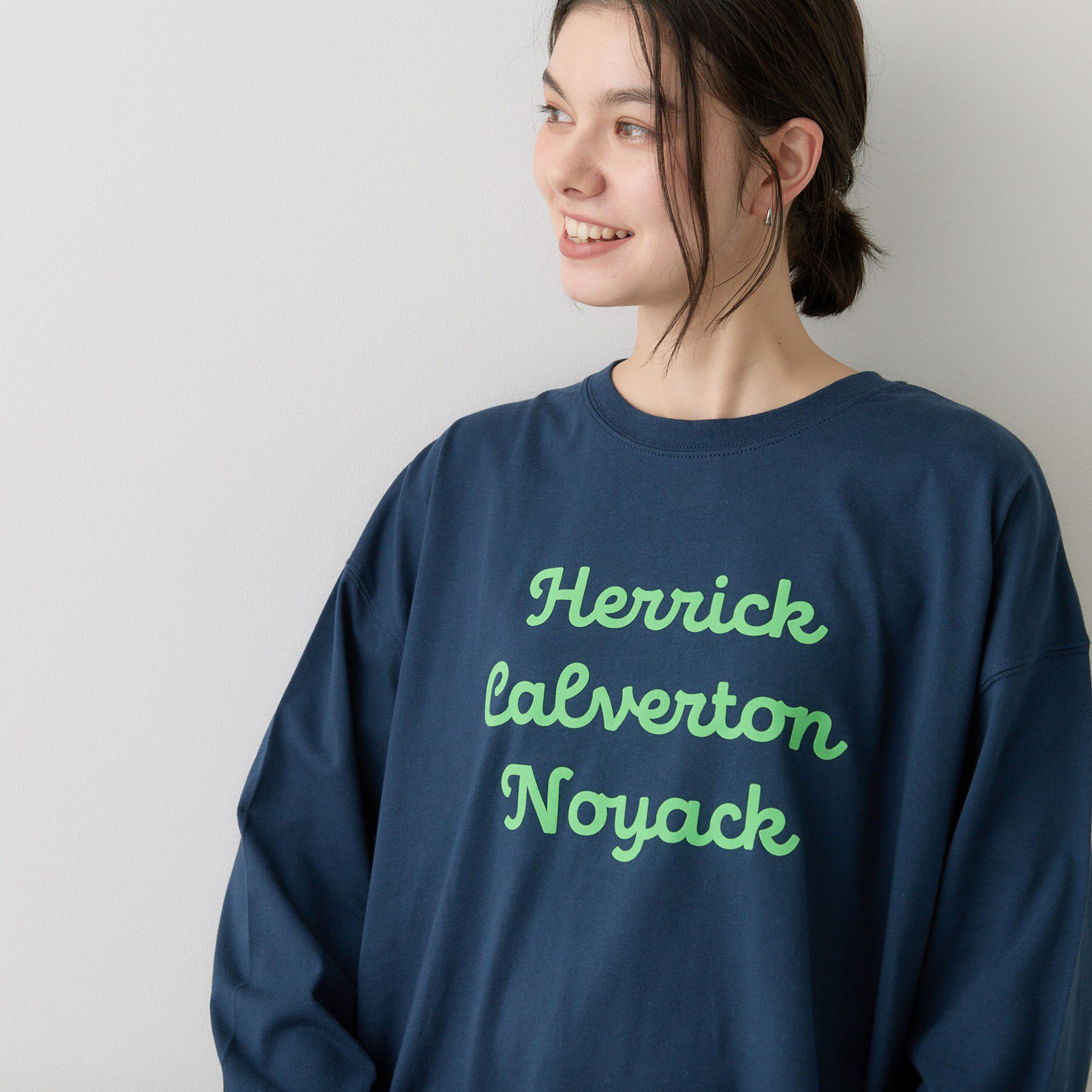 Dessin「【洗える】オーガニックコットン ロングスリーブTシャツ」|Tシャツ・カットソー|ネイビー(094)