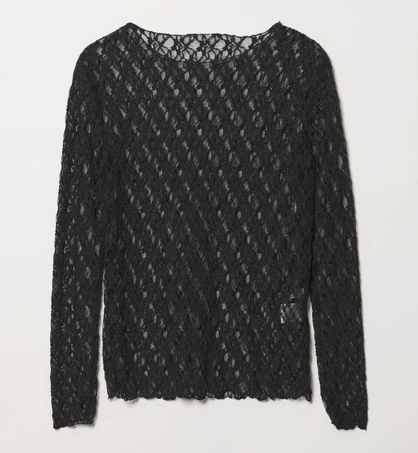conte「＜conte＞ラッセルレース プルオーバー」|Tシャツ・カットソー|BLACK