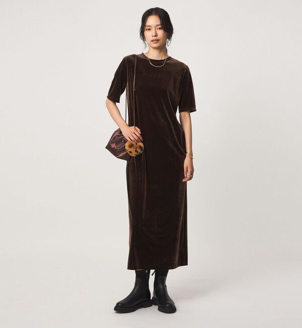 UNITED ARROWS green label relaxing「ベロア ショートスリーブ ワンピース」|ワンピース|
