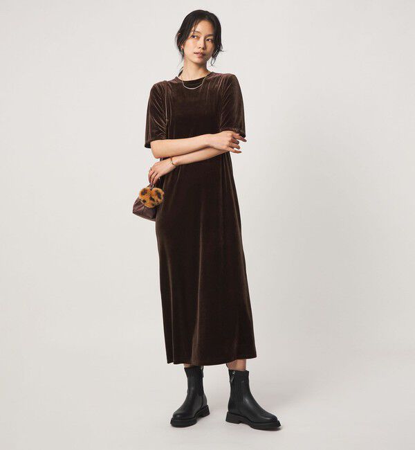 UNITED ARROWS green label relaxing「ベロア ショートスリーブ ワンピース」|ワンピース|