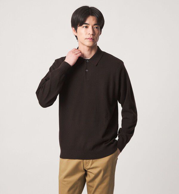 UNITED ARROWS green label relaxing「【WEB限定】JUST fit ハイゲージ ジャケイン ニットポロ」|ニット・セーター|