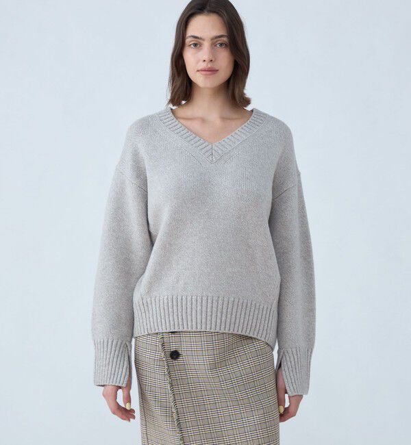 MACPHEE「【WEB限定】ラムカシミヤ Vネックプルオーバー」|ニット・セーター|