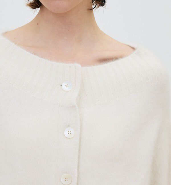 DES PRES「【WEB先行予約】フォックスカシミヤブレンド オフショルダーカーディガン」|カーディガン|