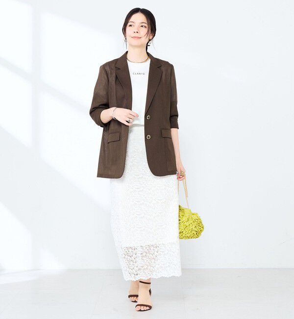 NOLLEY'S sophi「《撥水/汗染み軽減》ショート丈ロゴTシャツ」|Tシャツ・カットソー|