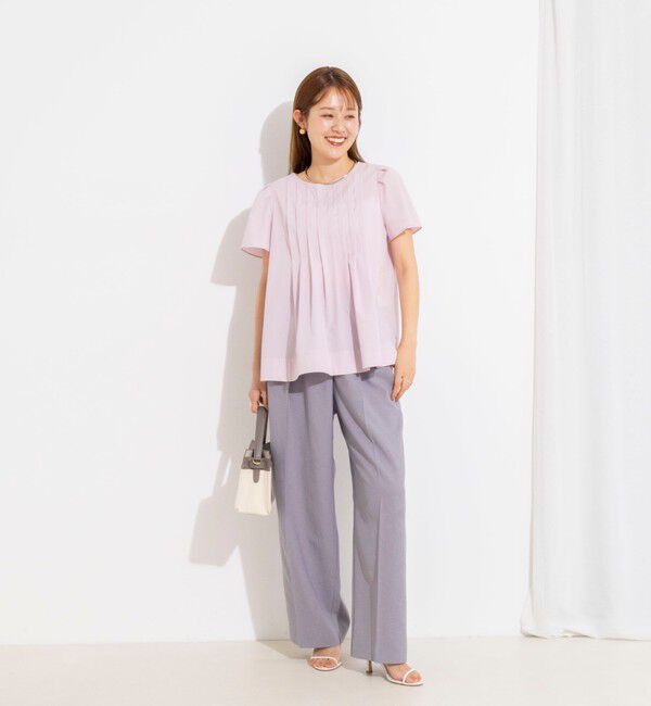 NOLLEY'S「《撥水/セットアップ対応》ウォッシャブルアクティブストレッチタックブラウス」|シャツ・ブラウス|