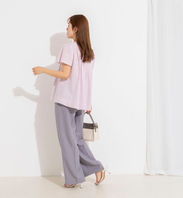NOLLEY'S「《撥水/セットアップ対応》ウォッシャブルアクティブストレッチタックブラウス」|シャツ・ブラウス|