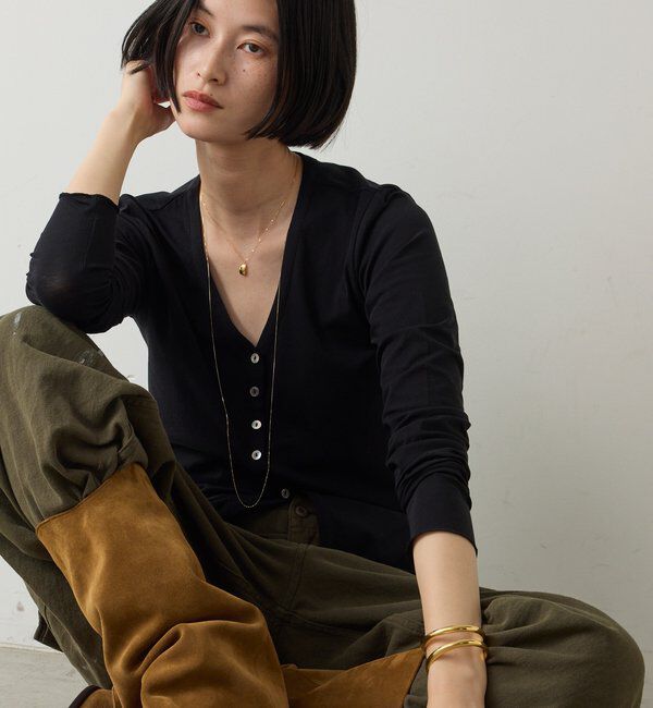  「【La nature linge】 キュプラハイツイストカーデ」|Tシャツ・カットソー|ブラック