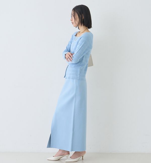 Rouge vif「【セットアップ対応】ミラノリブニットスリットラップスカート」|スカート|