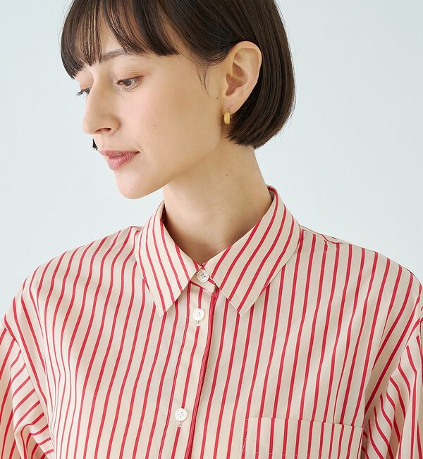 Rouge vif「ストライプサイドドロストシャツ」|シャツ・ブラウス|