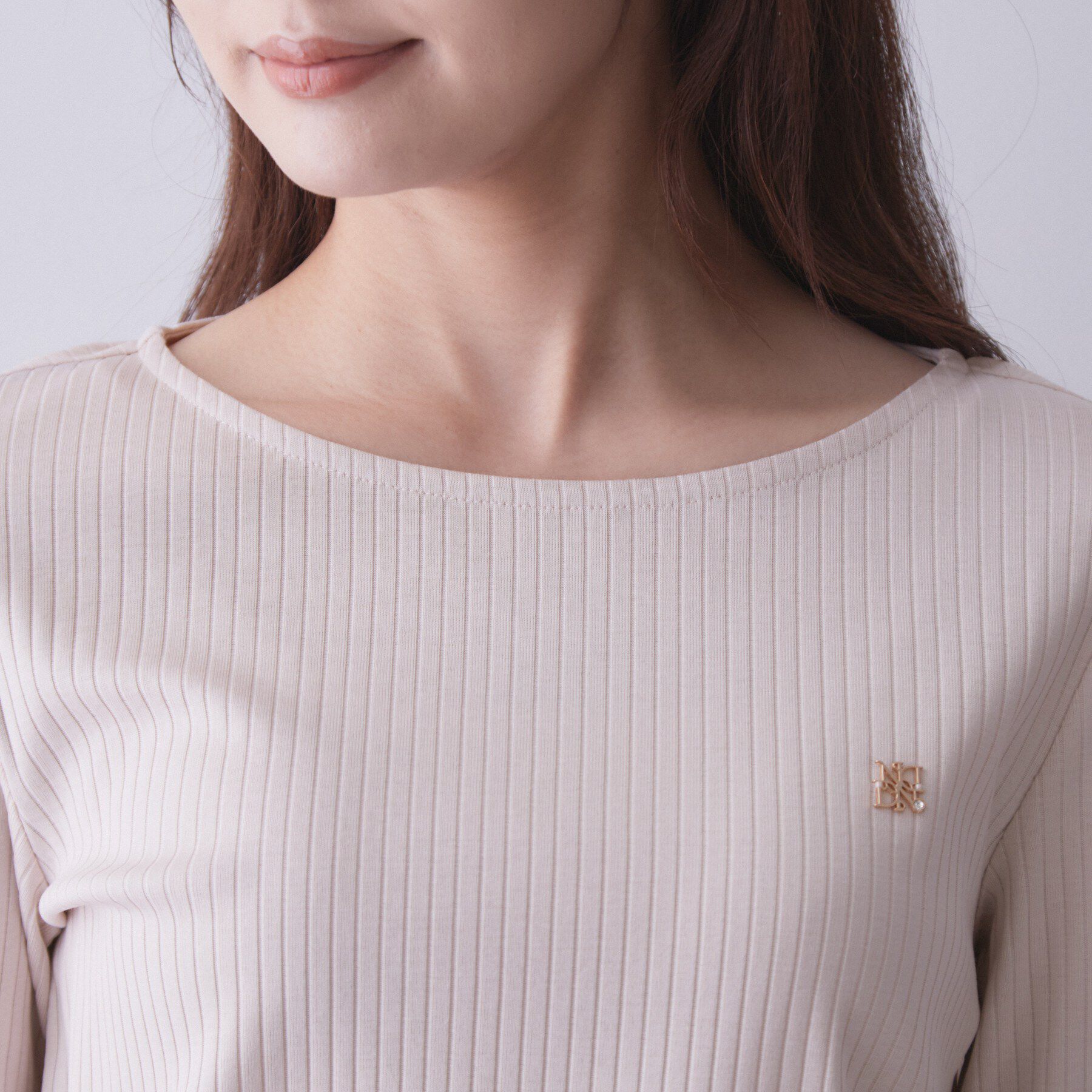 index「【接触冷感／UVケア】テレコボートネックトップス《洗濯機OK》」|Tシャツ・カットソー|