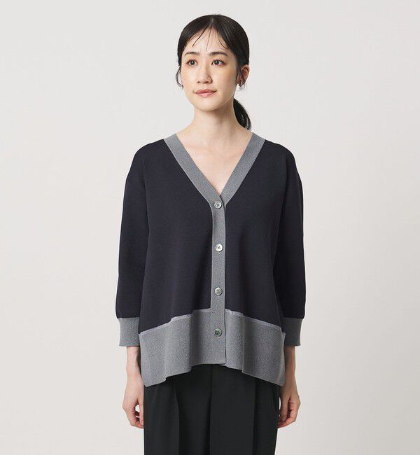 UNITED ARROWS「8分袖 ミニマル 2WAY カーディガン ‐ウォッシャブル‐」|カーディガン|