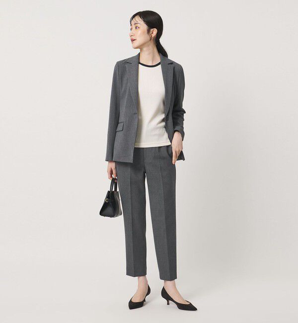 UNITED ARROWS「ダブルクロス スリムパンツ ‐ストレッチ ウォッシャブル‐」|スラックス|