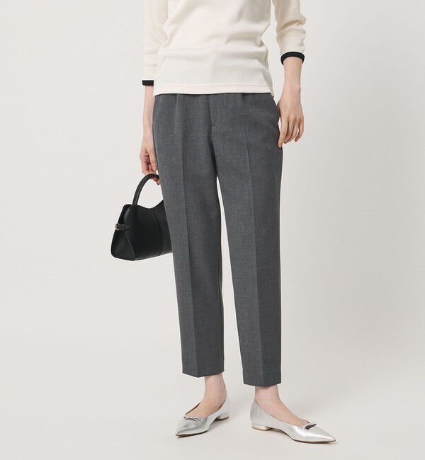 UNITED ARROWS「ダブルクロス スリムパンツ ‐ストレッチ ウォッシャブル‐」|スラックス|