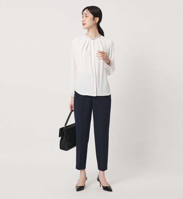 UNITED ARROWS「ダブルクロス スリムパンツ ‐ストレッチ ウォッシャブル‐」|スラックス|