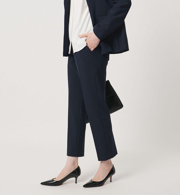 UNITED ARROWS「ダブルクロス スリムパンツ ‐ストレッチ ウォッシャブル‐」|スラックス|