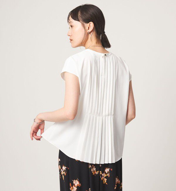 UNITED ARROWS green label relaxing「プリーツ キリカエ フレンチスリーブ ブラウス」|シャツ・ブラウス|WHITE