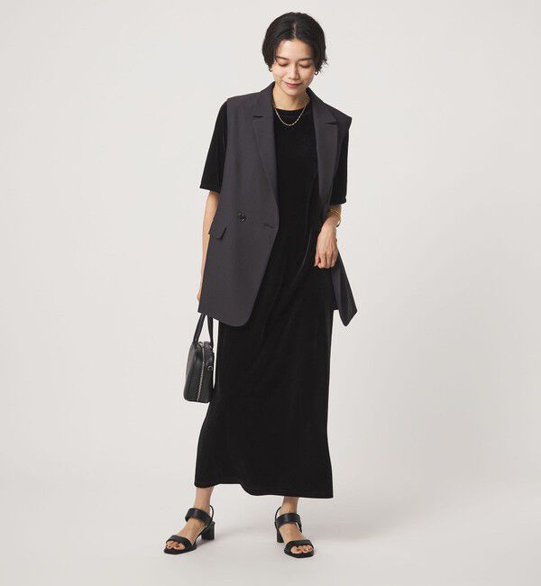 UNITED ARROWS green label relaxing「ベロア ショートスリーブ ワンピース」|ワンピース|