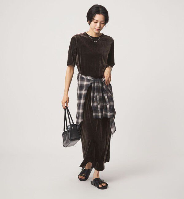UNITED ARROWS green label relaxing「ベロア ショートスリーブ ワンピース」|ワンピース|