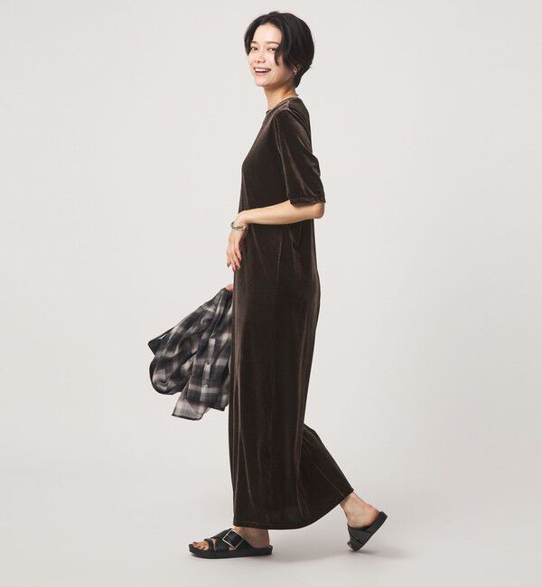 UNITED ARROWS green label relaxing「ベロア ショートスリーブ ワンピース」|ワンピース|