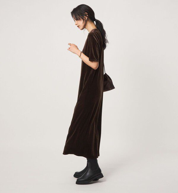 UNITED ARROWS green label relaxing「ベロア ショートスリーブ ワンピース」|ワンピース|