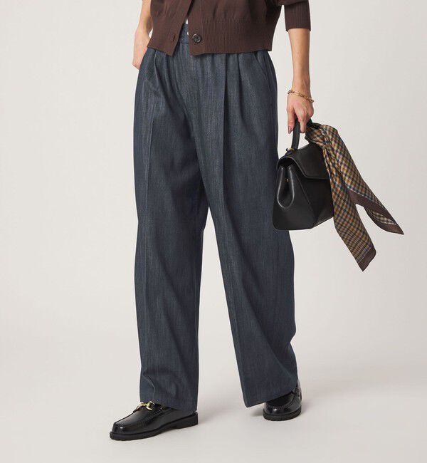 UNITED ARROWS green label relaxing「［size SHORT/TALLあり］ニーハイワイド パンツ デニム ストレッチ」|デニム|