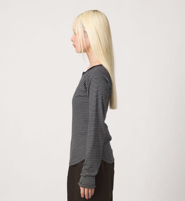 BEAUTY&YOUTH UNITED ARROWS「【別注】＜Healthknit＞ボーダー ヘンリーネック プルオーバー」|Tシャツ・カットソー|