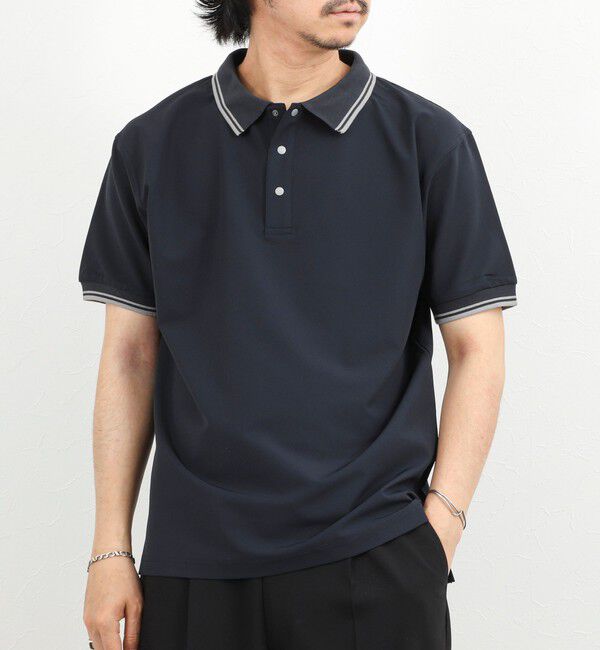 NOLLEY'S goodman「【WEB限定】【TAION/タイオン】NON DOWN BASIC JERSEY HARF SLEEVE POLO 26SS」|ポロシャツ|ダークネイビー