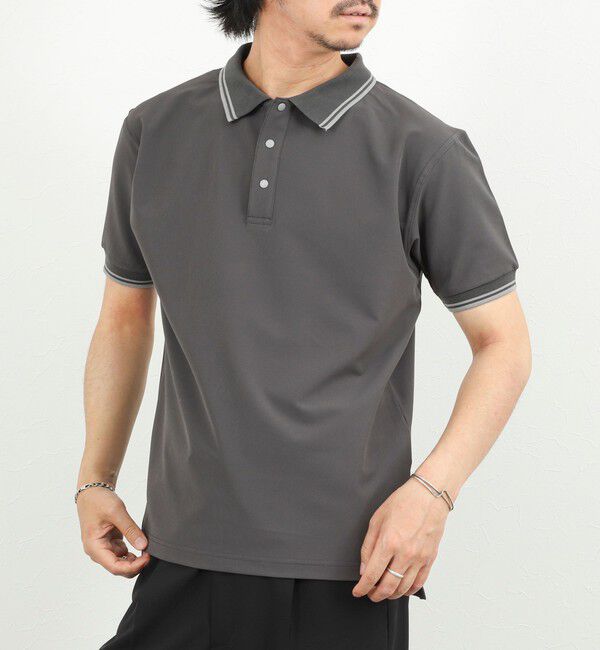 NOLLEY'S goodman「【WEB限定】【TAION/タイオン】NON DOWN BASIC JERSEY HARF SLEEVE POLO 26SS」|ポロシャツ|チャコールグレー