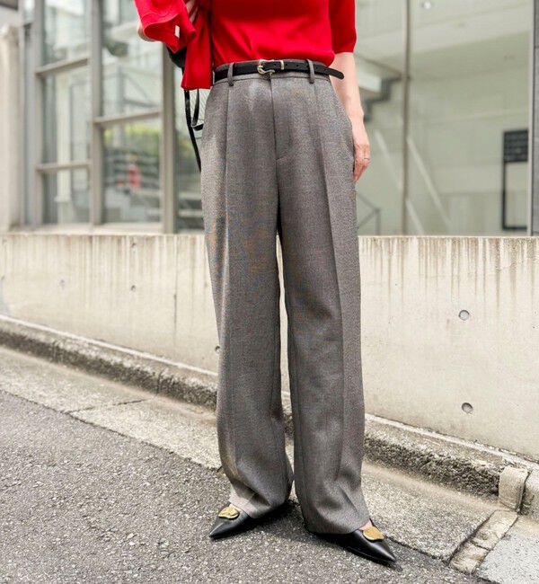 NOLLEY'S「《セットアップ対応》ウォッシャブルシャーク愛されセミワイドパンツ」|その他|ブラウン