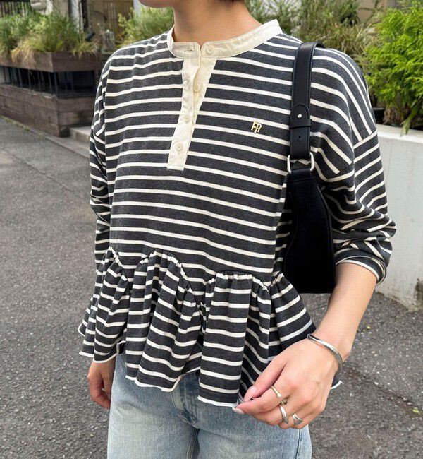 fredy emue「フリルヘムラガープルオーバー」|Tシャツ・カットソー|グレー系その他