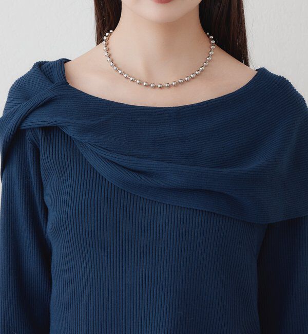  「ケープオフショルニット」|ニット・セーター|