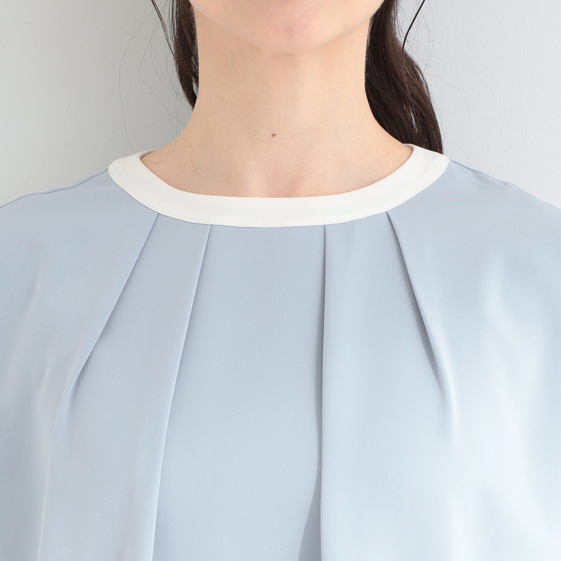 SHOO･LA･RUE「【UV/通勤】洗濯後しわになりにくい 上品配色ブラウス」|シャツ・ブラウス|
