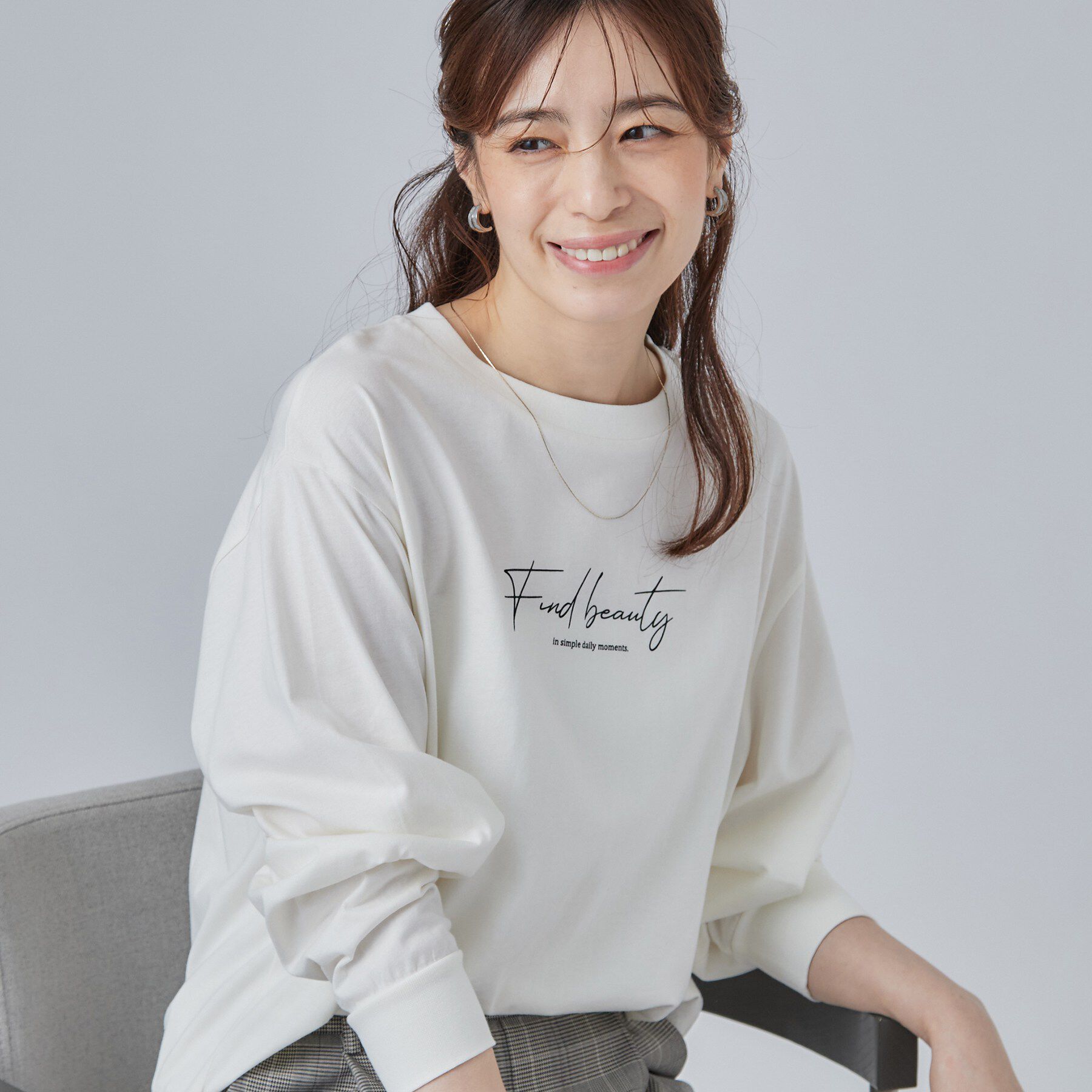 SHOO･LA･RUE「【S-LL】デイリー使いに 選べる6柄プリントロンT」|Tシャツ・カットソー|ホワイト(001)