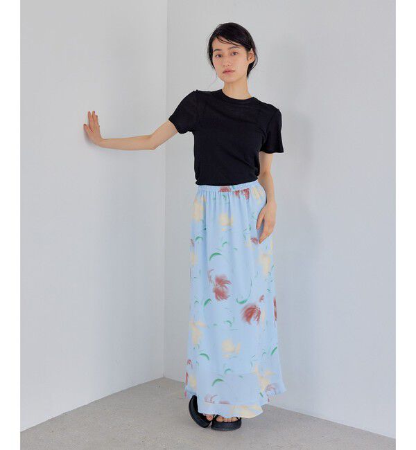 EMMEL REFINES「＜EMMEL REFINES＞EM シアーテレコ クルーネック Tシャツ」|Tシャツ・カットソー|