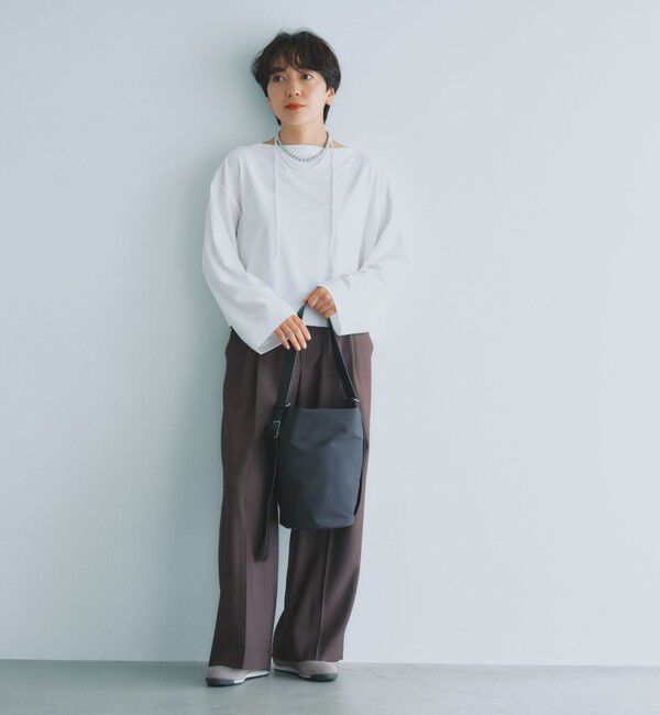 UNITED ARROWS green label relaxing「＜スタイリスト兵藤千尋さんコラボ＞クロップド ワイド ロングスリーブ Tシャツ UVカット」|Tシャツ・カットソー|