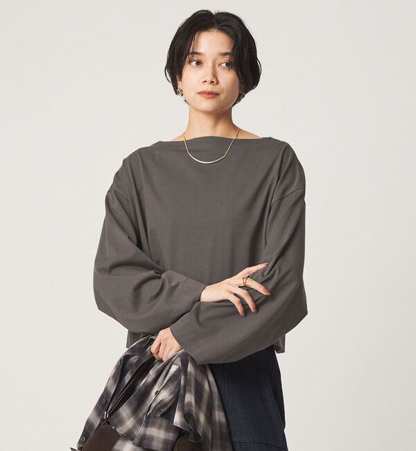UNITED ARROWS green label relaxing「＜スタイリスト兵藤千尋さんコラボ＞クロップド ワイド ロングスリーブ Tシャツ UVカット」|Tシャツ・カットソー|