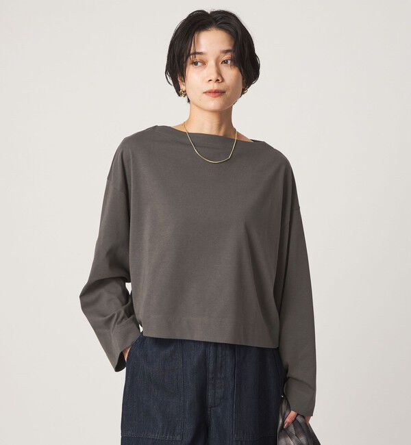 UNITED ARROWS green label relaxing「＜スタイリスト兵藤千尋さんコラボ＞クロップド ワイド ロングスリーブ Tシャツ UVカット」|Tシャツ・カットソー|