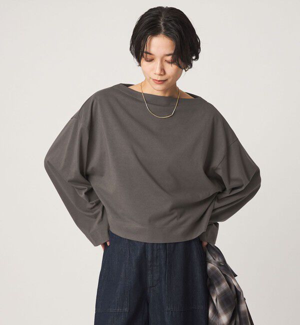 UNITED ARROWS green label relaxing「＜スタイリスト兵藤千尋さんコラボ＞クロップド ワイド ロングスリーブ Tシャツ UVカット」|Tシャツ・カットソー|