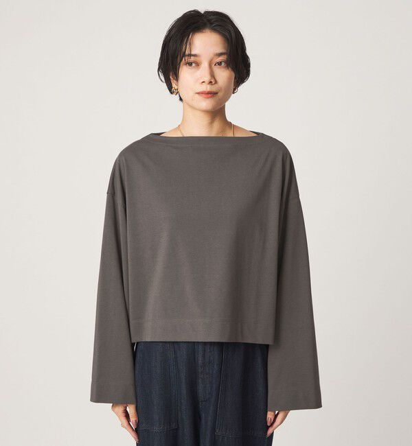 UNITED ARROWS green label relaxing「＜スタイリスト兵藤千尋さんコラボ＞クロップド ワイド ロングスリーブ Tシャツ UVカット」|Tシャツ・カットソー|
