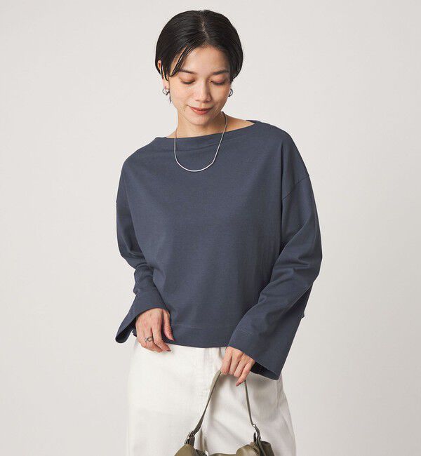 UNITED ARROWS green label relaxing「＜スタイリスト兵藤千尋さんコラボ＞クロップド ワイド ロングスリーブ Tシャツ UVカット」|Tシャツ・カットソー|